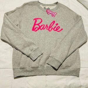 Barbie Gray Sweatshirt with Vibrant Pink Logo
